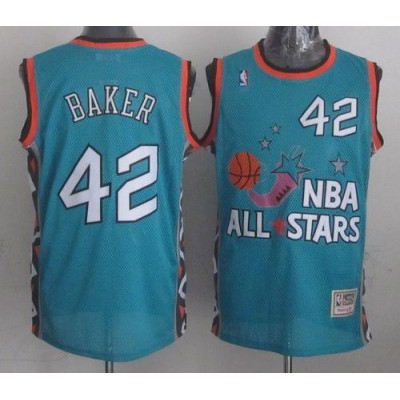Mitchell And Ness Milwaukee Bucks #42 Vin Baker Light Blue 1996 All-Star Stitched NBA Jersey Men's